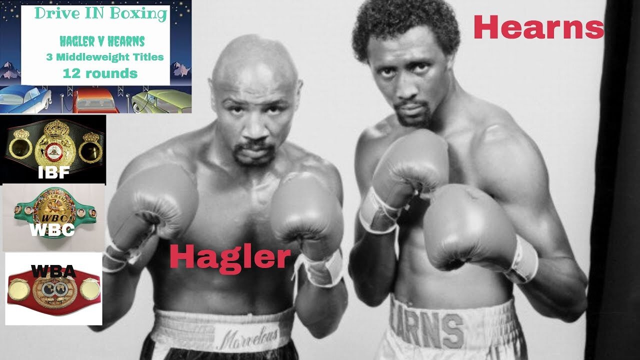 NEWEST Thomas Hearns Devastating v Marvin Hagler: Bloody Brutal full fight, Drive in boxing series.