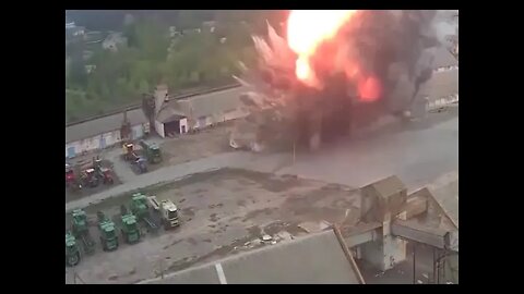 Russian Missile Strike Destroyed Part Of A Agricultural Complex Storing Rocket & Artillery Weapons