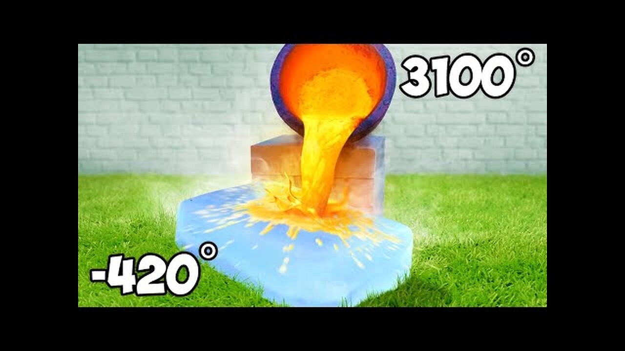 Molten Lava Vs Giant Ice Block Experiment