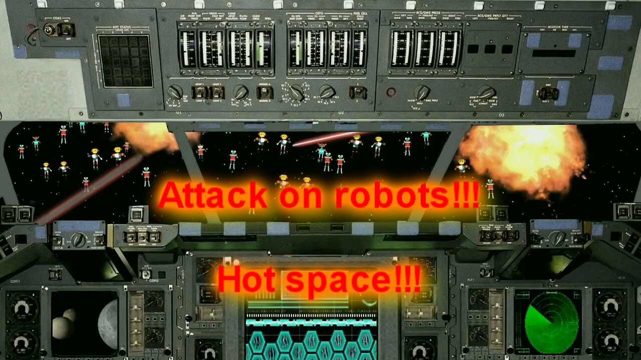 Attack robots in space!!! And that's us, the people...