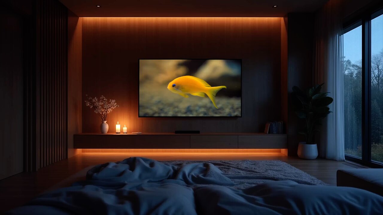 🐠 Bedroom screensaver/ goldfish and warm atmosphere in 4K UHD