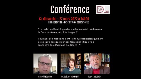 Conférence DL - le 27 mars 2022 à 14h00 - www.droits-libertes.be