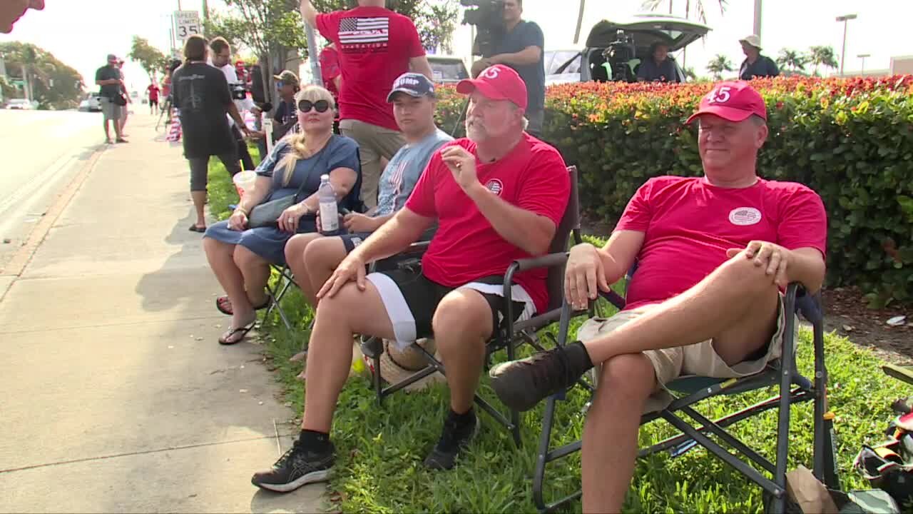 Trump supporters line Southern Boulevard ahead of former president's arraignment