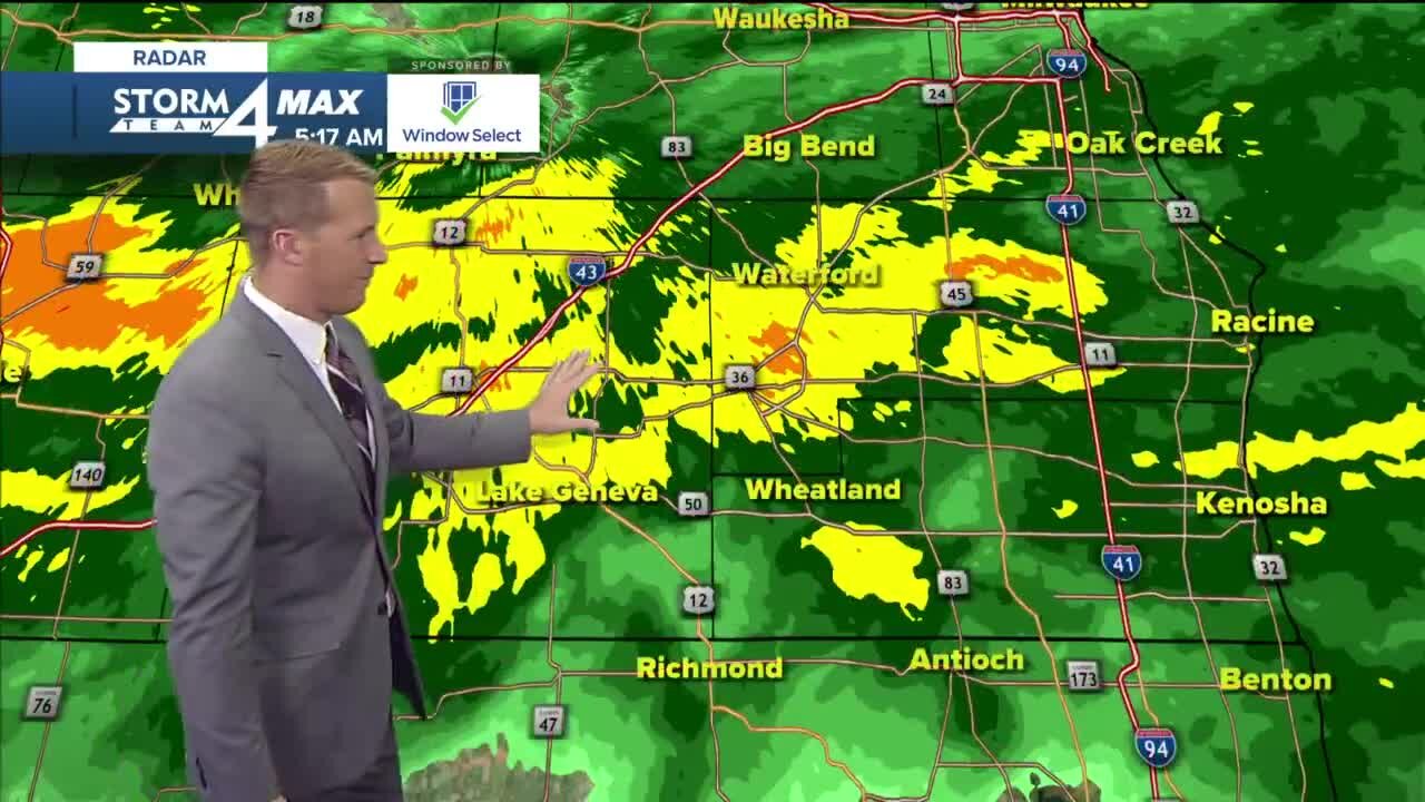 Strong winds and steady rain Monday morning