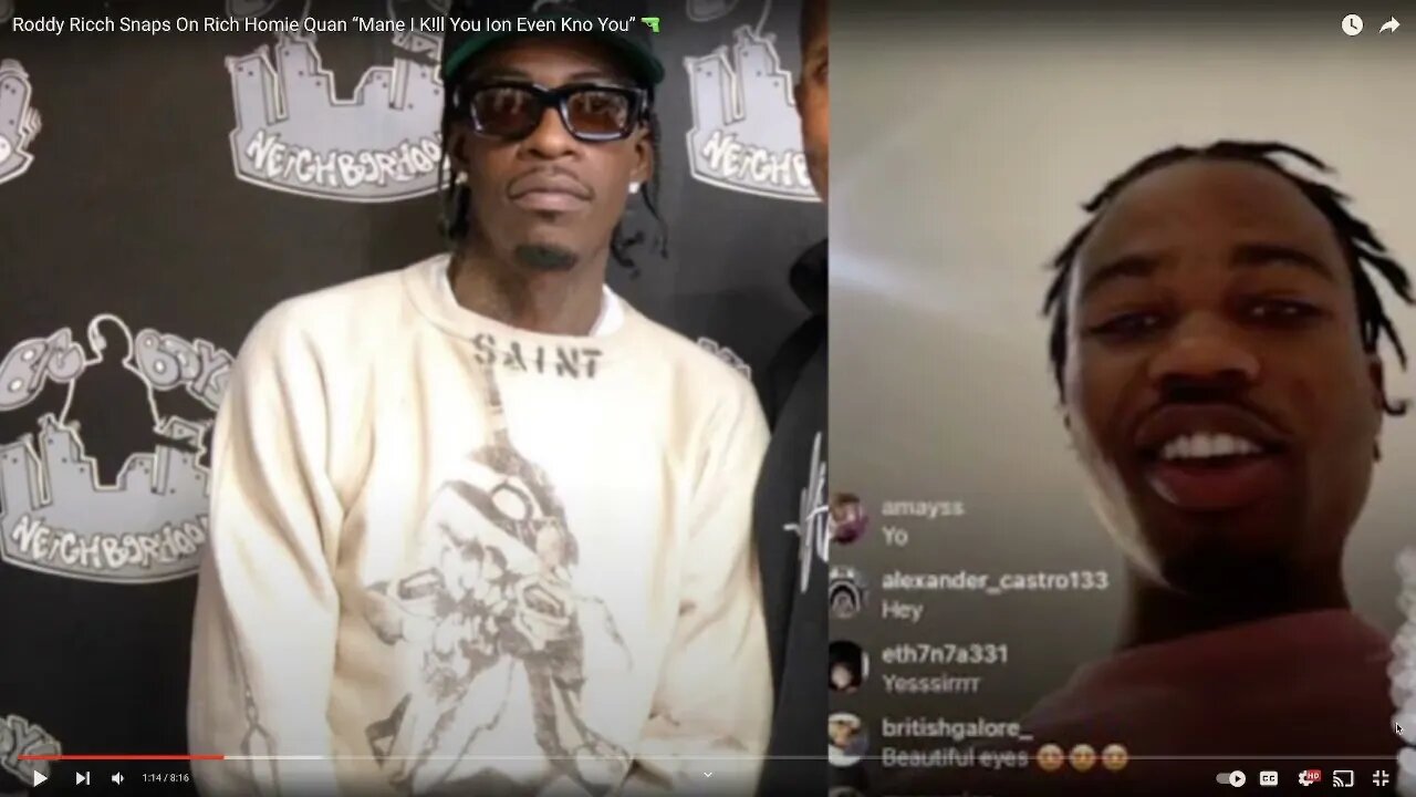 Roddy rich snaps on rich homie Quan