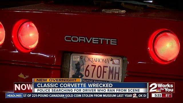 Tulsa Police searching for driver who wrecked classic corvette