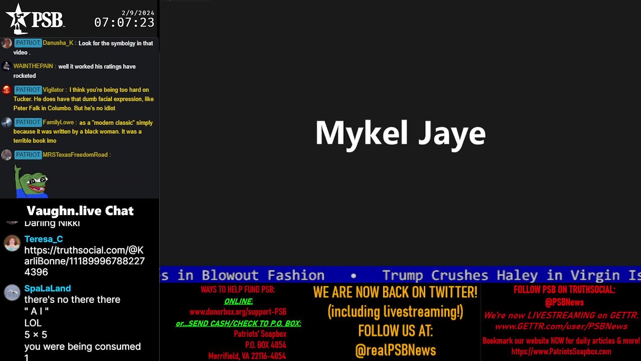 2024-02-09 07:00 EST - Patriots Soapbox AM: with MykelJaye, SkyeBreeze