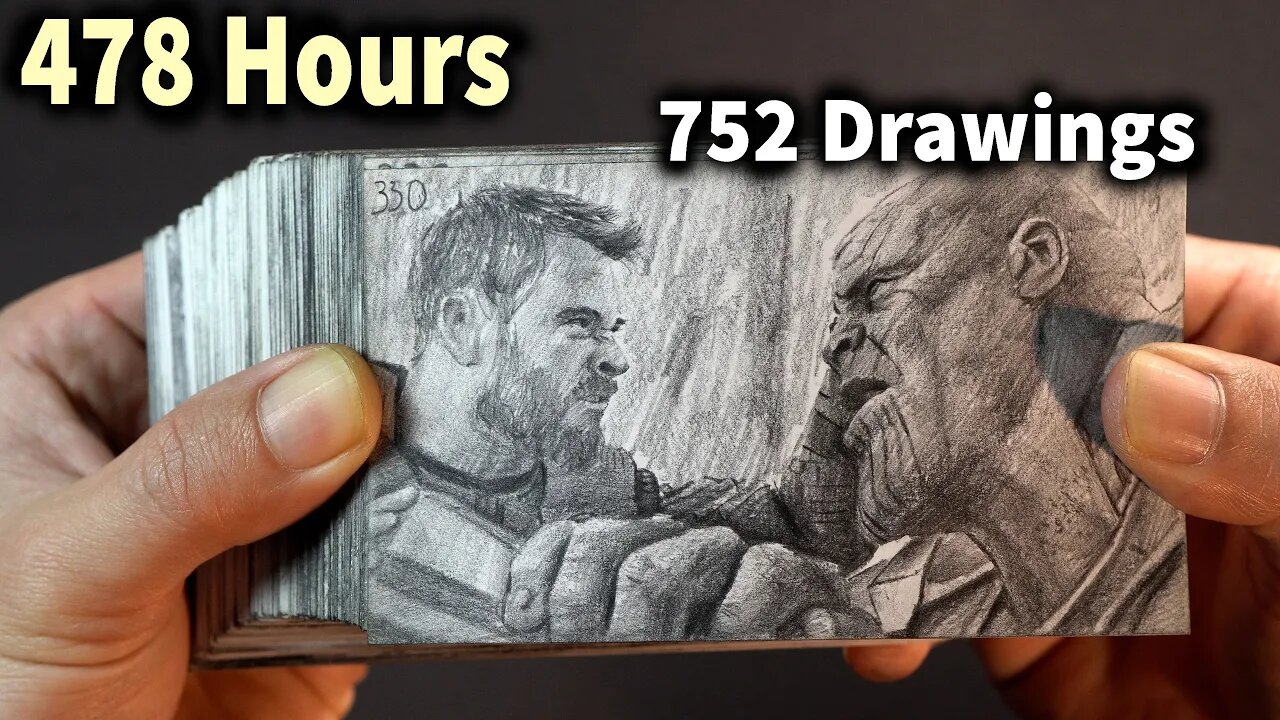 Thor VS Thanos Flipbook _ 100 DAYS to draw