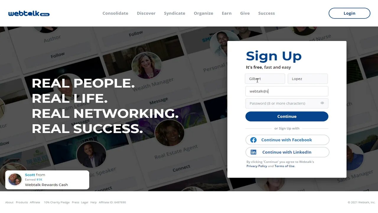 Webtalk Sign Up Instructions: How to get your profile to 100%