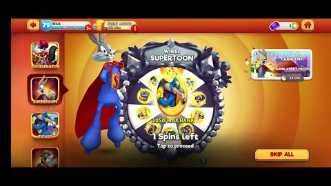 16 x Supertoon Wheel Spins with Jackpot - Looney Tunes World of Mayhem