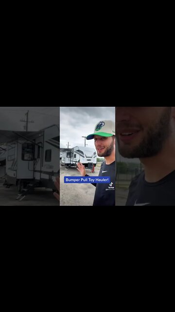 HUGE Bumper Pull Toy Hauler RV with a 12.5ft Garage #shorts #rv