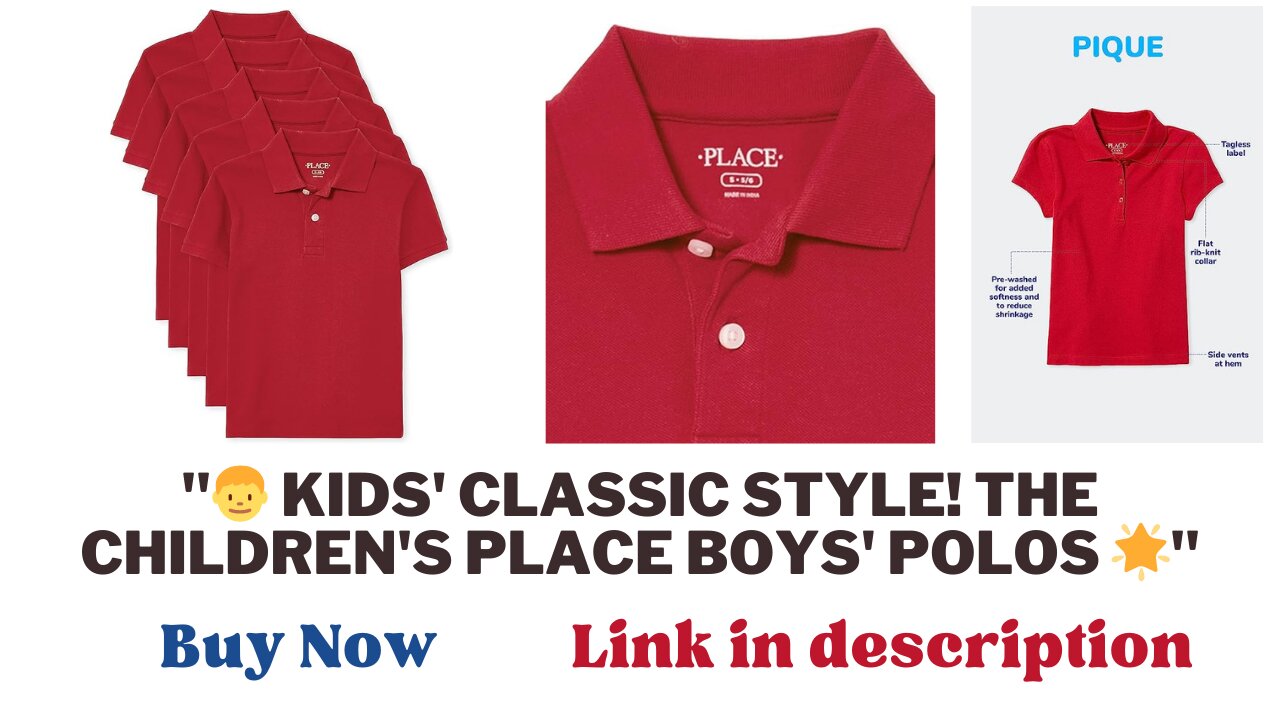 "Classic Style for Kids: The Children's Place Boys' Polo Shirts | Multipack Short Sleeve Polos"