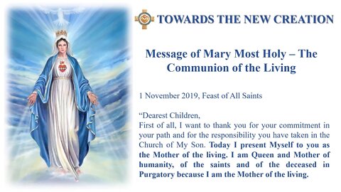 message 01 11 2019 The Communion of the Living