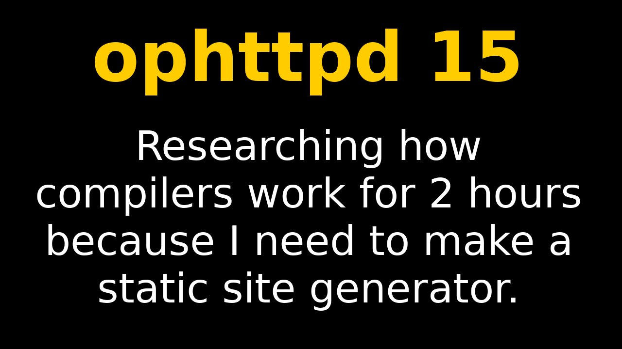 Doing research for static site generator | ophttpd 15