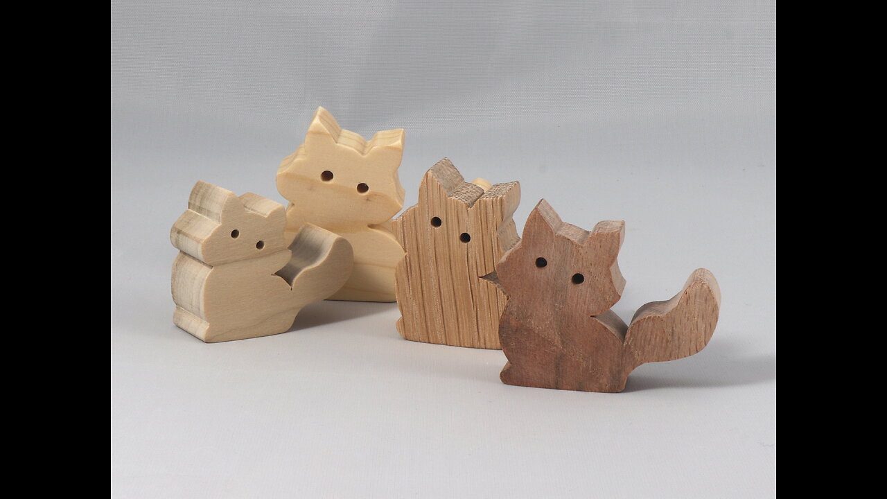 Wood Toy Kitten/Cat Cutout. Handmade, Stackable, Unfinished, Unpainted, and Ready to Paint