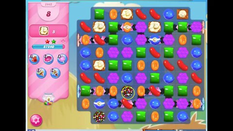 Candy Crush Level 2442 Audio Talkthrough, 3 Stars 0 Boosters