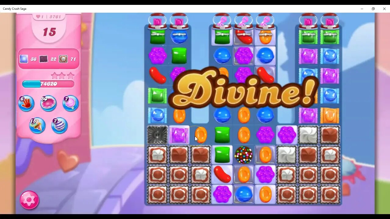 Candy Crush Level 5761 Talkthrough, 20 Moves 0 Boosters