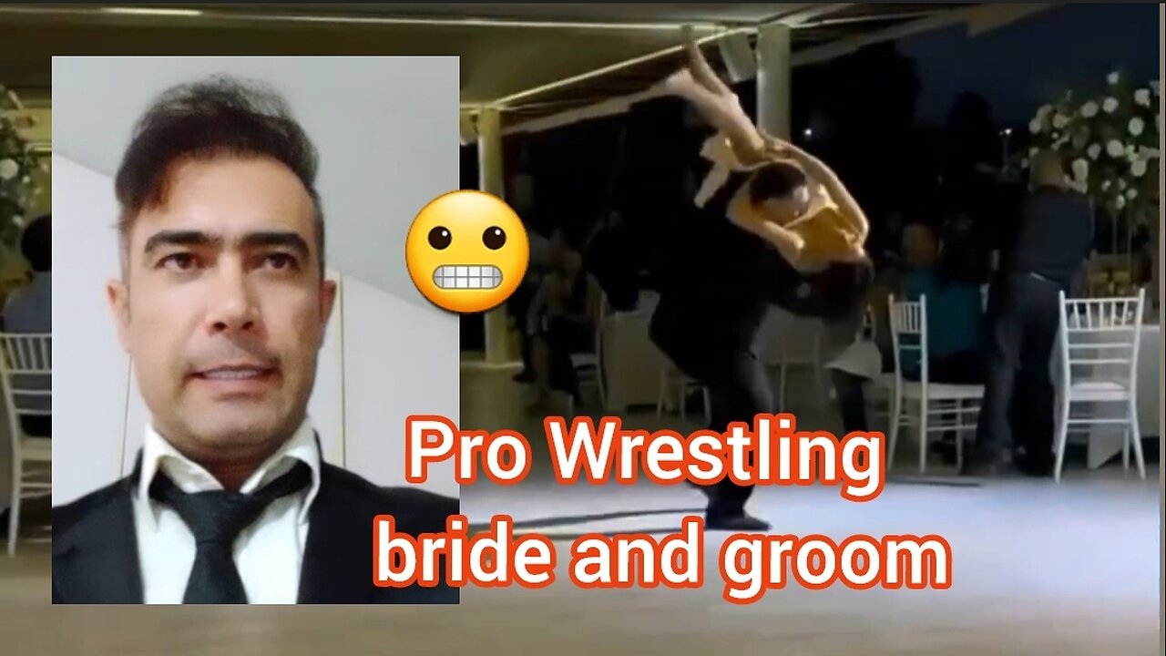 Pro wrestling bride and groom 😅