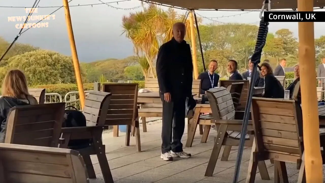 Jill Biden ushers Joe Biden away.