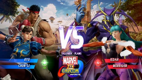 Ryu & Chun-li VS Jedah & Morrigan m vs Capcom Infinite