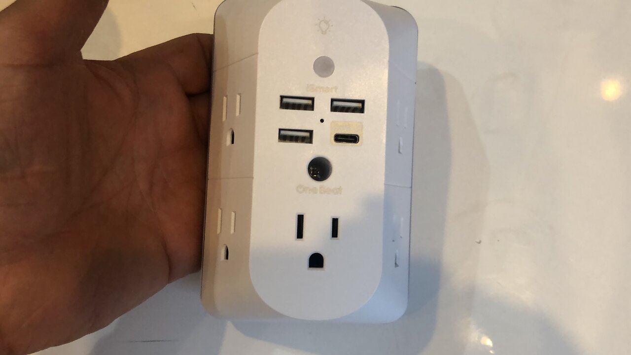 Look at @ Outlet Extender Night Light Surge Protector Power Strip 5 Outlet Splitter 4 USB Charger C