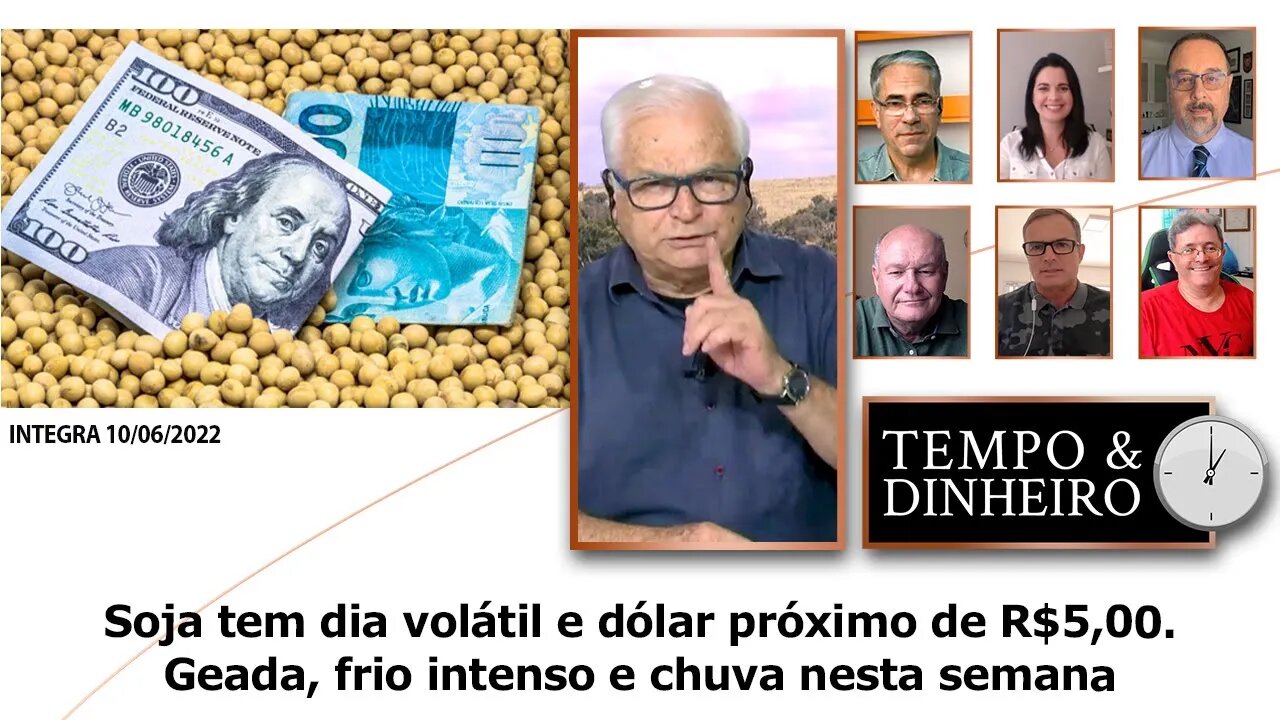 Soja tem dia volátil e dólar próximo de R$5,00. Geada, frio intenso e chuva nesta semana