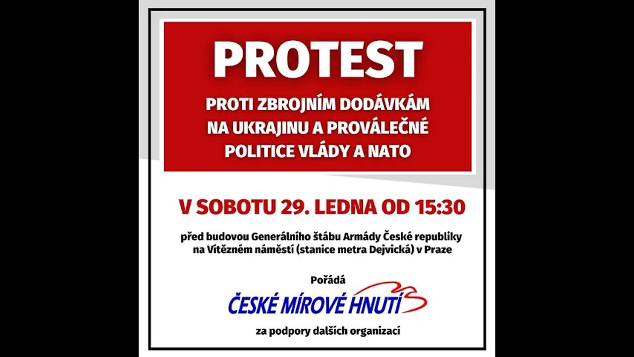 Protest proti zbrojním dodávkám na Ukrajinu a proválečné politice vlády a NATO