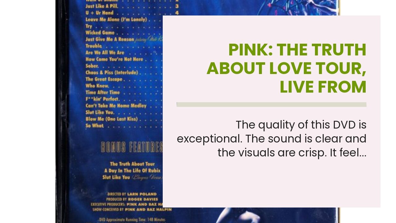 Pink: The Truth About Love Tour, Live from Melbourne