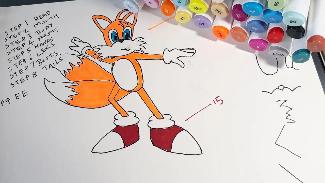 How To Draw Miles "TAILS" Power Step By Step Easy