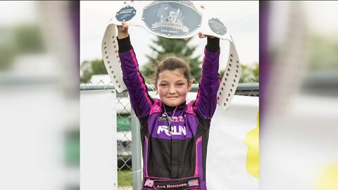Elkhorn's Ava Hanssen is going fast in go karting