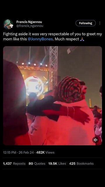 Francis Ngannou acknowledges Jon Jones for showing respect to his mother