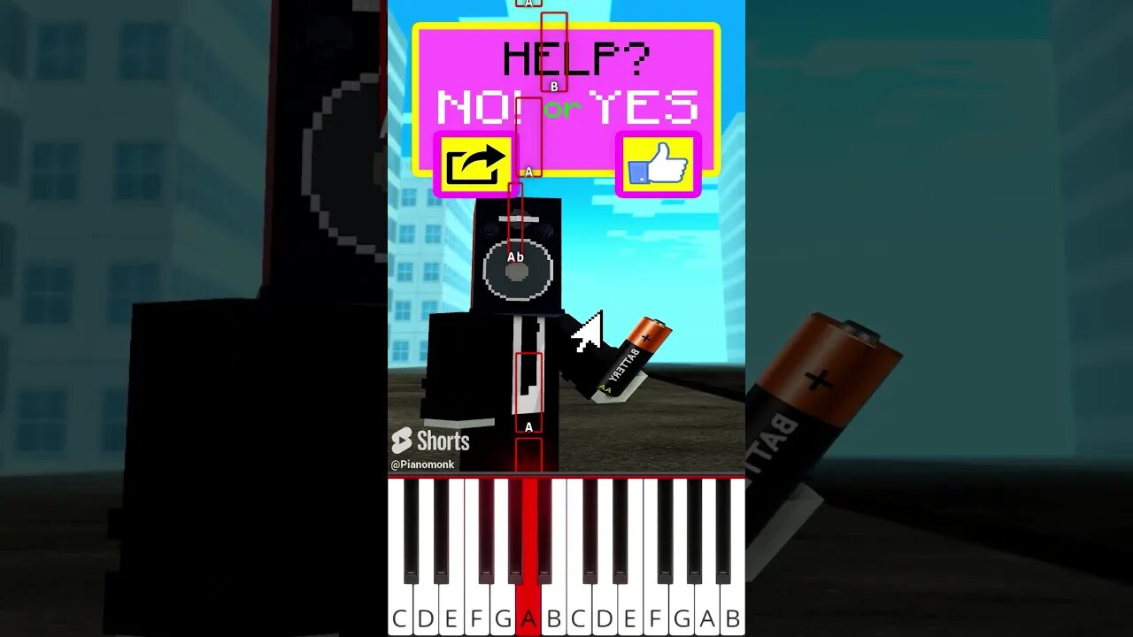 Help the Poor TVMan MrBeast Challenge (@BigTastyAnimations) - Octave Piano Tutorial