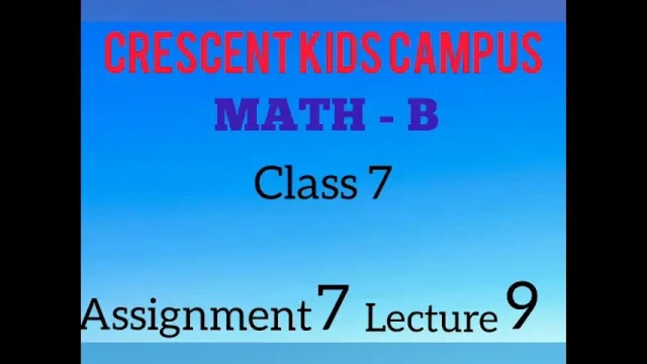 Maths Class 7th V 7