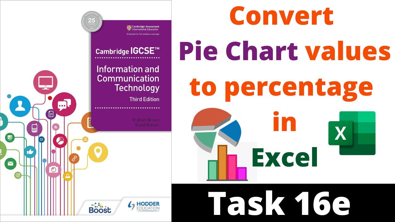 Task 16e IGCSE ICT Convert pie values to percentage