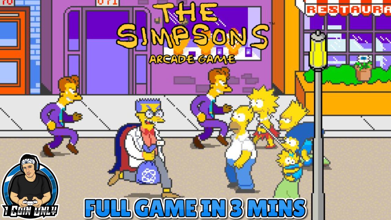 The Simpsons (Arcade) - Full Game in 3 Minutes