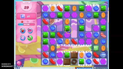 Candy Crush Level 1719 Audio Talkthrough, 2 Stars 0 Boosters