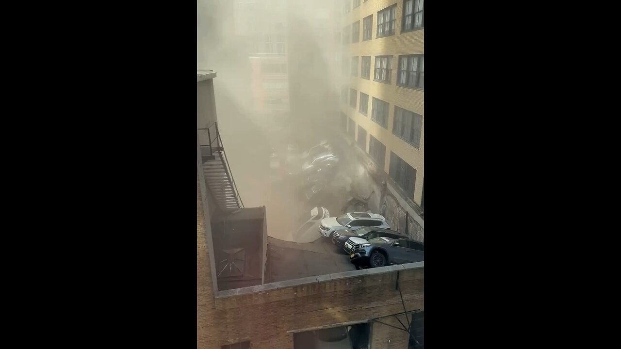 Aftermath of parking garage crash in NYC
