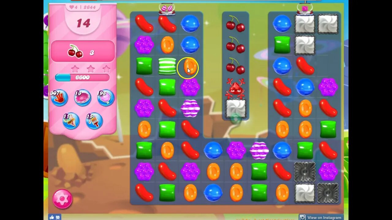 Candy Crush Level 2644 Audio Talkthrough, 3 Stars 0 Boosters