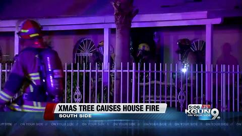 Christmas tree fire destroys home and displaces family