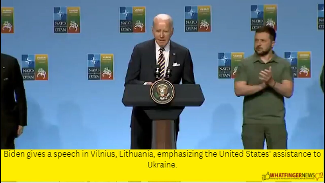 Biden gives a speech in Vilnius, Lithuania, emphasizing the United States' assistance to Ukraine.