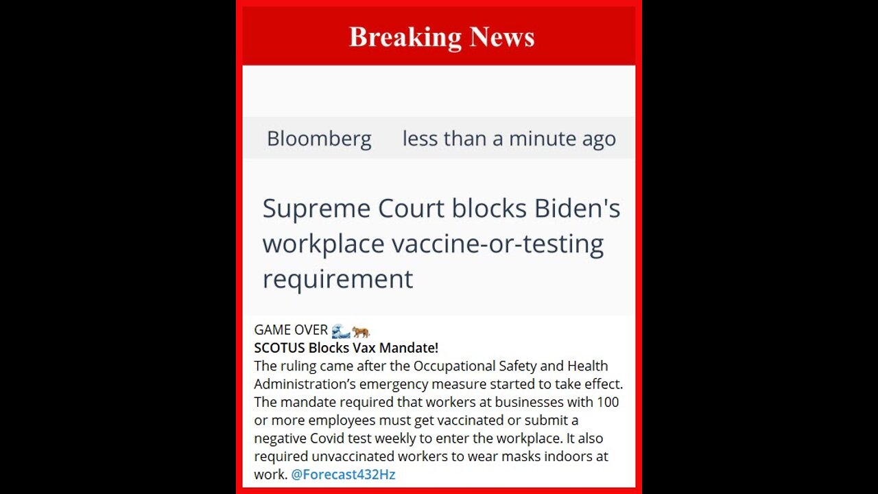 BREAKING: SCOTUS blocks Biden´s workplace vaccine-or-testing requirement