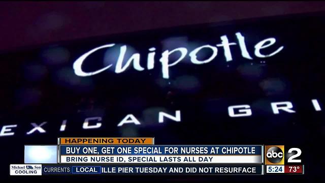 Chipotle gives back to nurses with BOGO deal