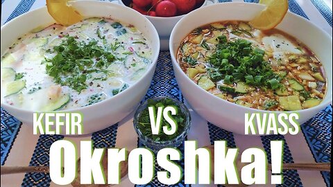 Summer Cold Vegan Soup “Okróshka” on Probiotic Kefir