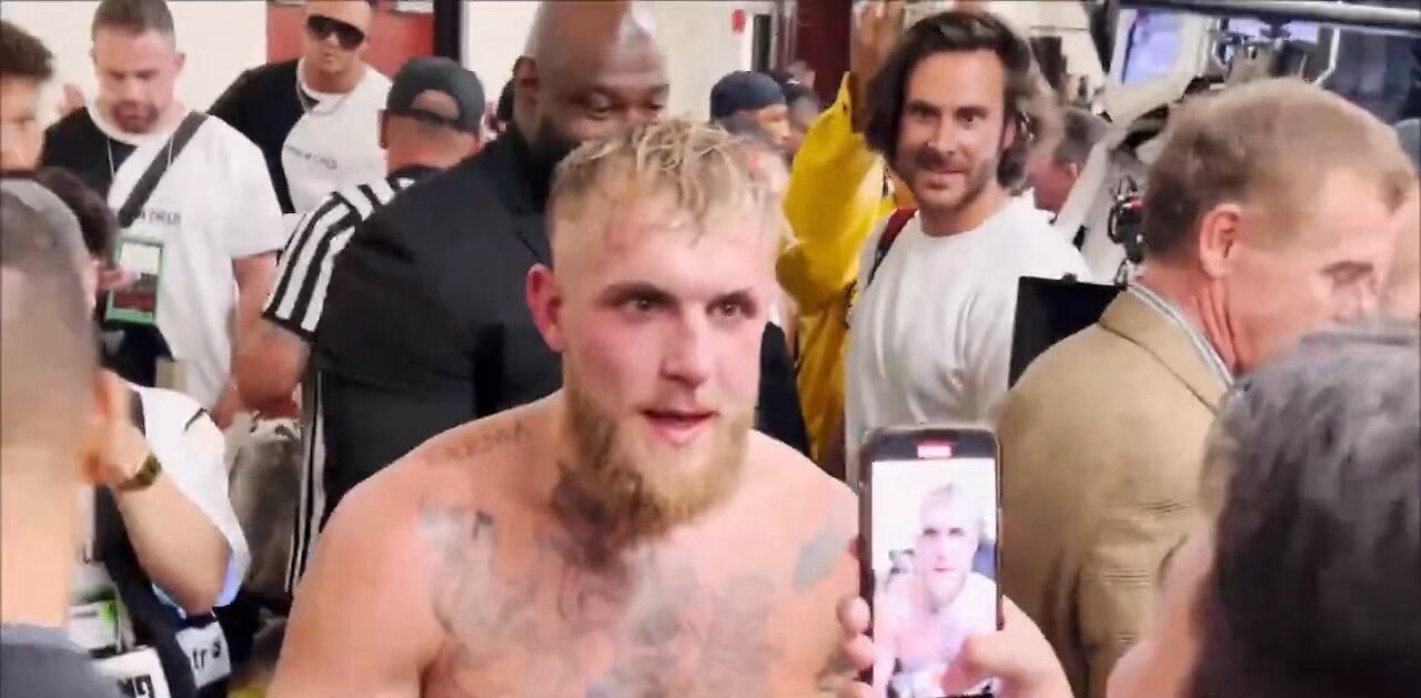 JAKE PAUL IMMEDIATELY AFTER BEATING ANDERSON SILVA FIGHT