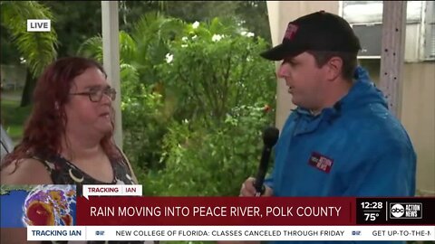 Chad Mills in Polk County | Rain is moving into the Peace River. Reporter Chad Mills spoke to residents that did not evacuate the area.