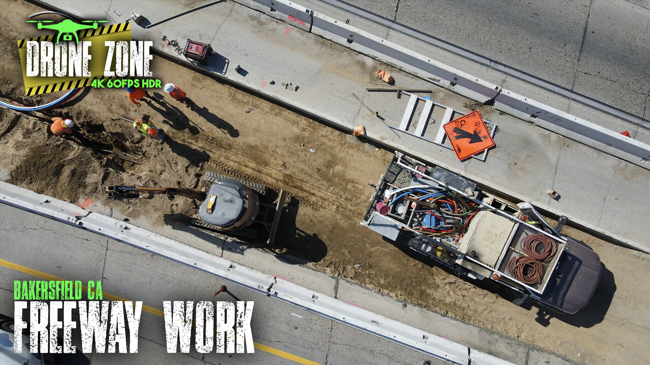 Paving New Freeway Lanes On Highway 99 North By Stockdale Ave, Bakersfield, CA [4K 60FPS HDR]