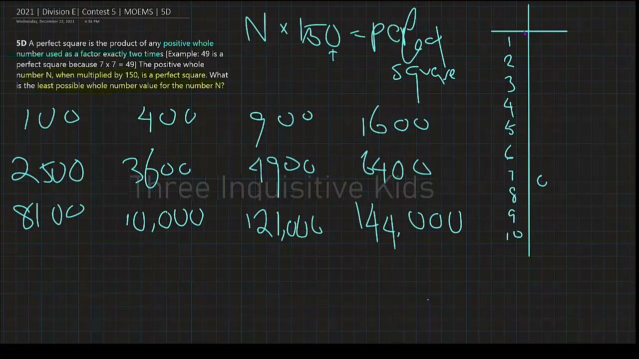 Math Olympiad for Elementary | 2021 | Division E | Contest 5 | MOEMS | 5D