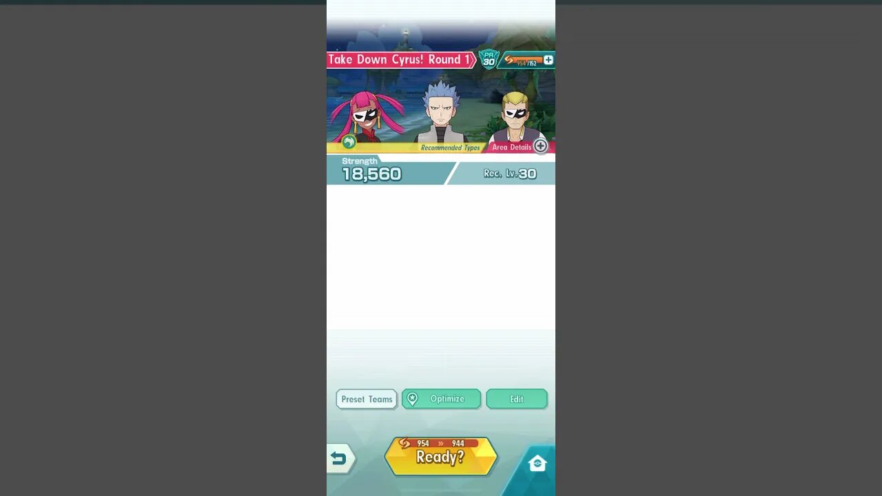 Pokémon Masters EX - Take Down Cyrus! Round 1 Gameplay (New World Dilemma Legendary Event)