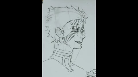 outline v/s sketch(AKAZA) ##youtubeshorts #shorts #shortsvideo #sketch#like #ytshorts #demonslayer