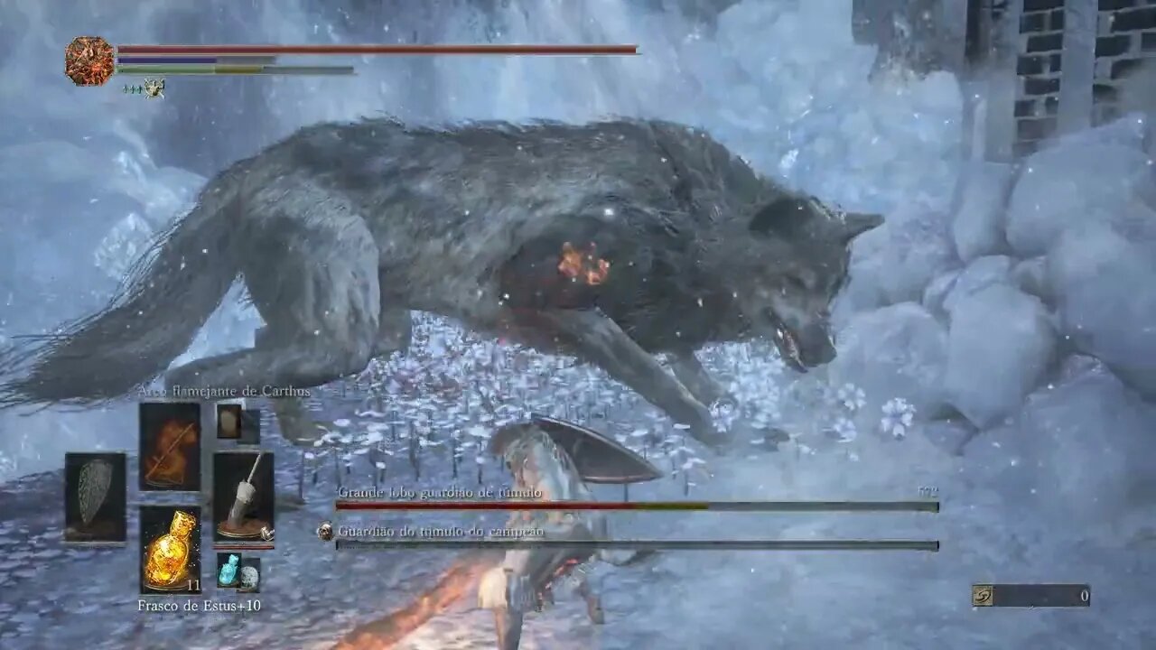 Dark Souls 3 Defeating - Champion's Gravetender and Gravetender Greatwolf (Grande Lobo e Guardião)
